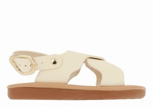 Kids' Ancient Greek Sandals Little Atokos Soft Casual Sandals White | ZFQ5990YH