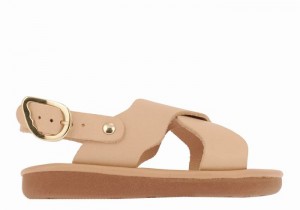 Kids' Ancient Greek Sandals Little Atokos Soft Casual Sandals Beige | BLU4182WJ