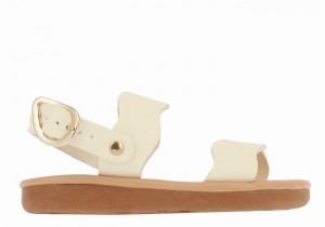 Kids' Ancient Greek Sandals Little Calamos Soft Casual Sandals White | WAF6585XF