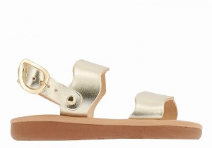 Kids' Ancient Greek Sandals Little Calamos Soft Casual Sandals Gold White | SXL8541VA