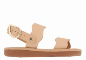 Kids' Ancient Greek Sandals Little Calamos Soft Casual Sandals Beige | YYF709TX