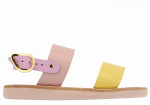 Kids' Ancient Greek Sandals Little Clio Soft Casual Sandals Yellow Pink Purple | ZYP4446PQ