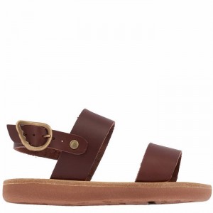 Kids' Ancient Greek Sandals Little Clio Soft Casual Sandals Coffee | IGW3862IH