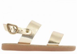 Kids' Ancient Greek Sandals Little Clio Soft Casual Sandals Gold White | DNB437KS