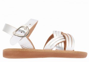 Kids' Ancient Greek Sandals Little Electra Soft Flat Sandals Silver | IHP2261FY