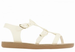 Kids' Ancient Greek Sandals Little Grace Kelly Soft Flat Sandals White | EQW4884EC