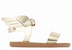 Kids' Ancient Greek Sandals Little Ikaria Soft Casual Sandals Gold White | HEK8410DH