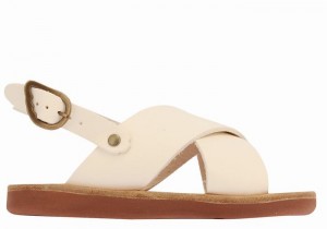 Kids' Ancient Greek Sandals Little Maria Soft Casual Sandals White | JRN9673WS