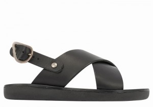 Kids' Ancient Greek Sandals Little Maria Soft Casual Sandals Black | SRE8483RZ