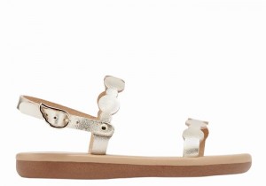 Kids' Ancient Greek Sandals Little Orion Soft Flat Sandals Gold White | BSF9473RE