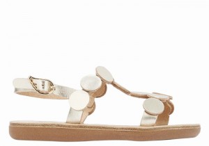 Kids' Ancient Greek Sandals Little Uranos Soft Flat Sandals Gold White | FSV9695EY