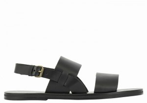 Men Ancient Greek Sandals Irodotos Leather Casual Sandals Black | PZP6462WA