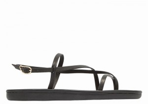 Women Ancient Greek Sandals Alethea Back-Strap Sandals Black | SRJ10033ZD