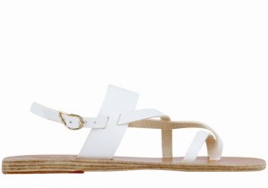 Women Ancient Greek Sandals Alethea Leather Back-Strap Sandals White | ZLF795JE