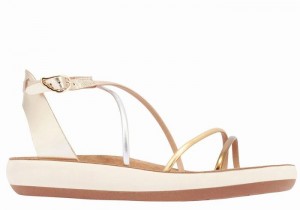 Women Ancient Greek Sandals Anastasia Comfort Ankle Strap Sandals White | PBS6984UD