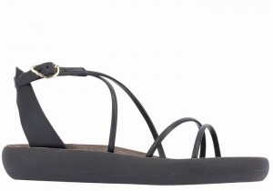 Women Ancient Greek Sandals Anastasia Comfort Ankle Strap Sandals Black | SOT5819BB