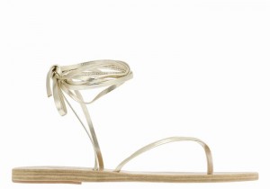 Women Ancient Greek Sandals Celia Gladiator Sandals Gold White | BDL4869LN