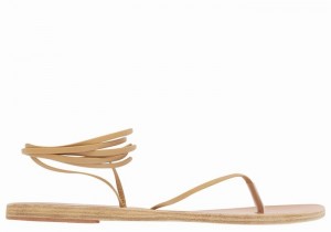 Women Ancient Greek Sandals Celia Gladiator Sandals Beige | HLK2239RE