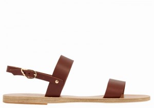 Women Ancient Greek Sandals Clio Back-Strap Sandals Coffee | BVU455LS