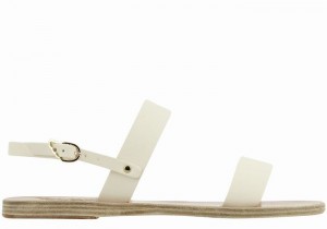 Women Ancient Greek Sandals Clio Back-Strap Sandals White | KRQ1478HL