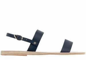 Women Ancient Greek Sandals Clio Back-Strap Sandals Dark Blue | WVU1883YX