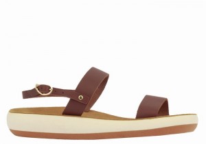 Women Ancient Greek Sandals Clio Comfort Casual Sandals Coffee | CSV7838VT