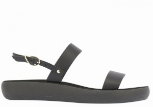 Women Ancient Greek Sandals Clio Comfort Casual Sandals Black | LBN2396GG