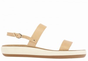 Women Ancient Greek Sandals Clio Comfort Casual Sandals Beige | OFG3956IA