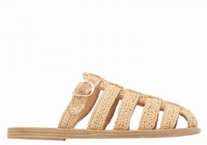 Women Ancient Greek Sandals Cosmia Fisherman Sandals Beige | EFS6157MK