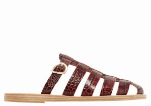 Women Ancient Greek Sandals Cosmia Fisherman Sandals Dark Red Black | VYR284DF