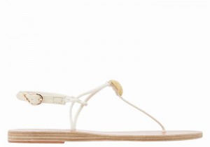 Women Ancient Greek Sandals Dimitra Flip Flop Back-Strap Sandals White | UOU2577VI