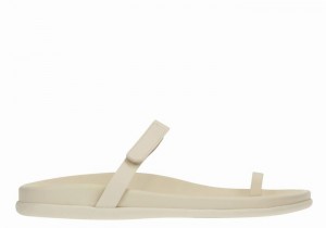 Women Ancient Greek Sandals Dokos Toe-Post Sandals White | XRA4984YL