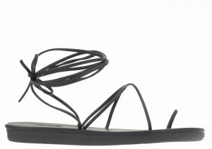 Women Ancient Greek Sandals Du Toe-Post Sandals Black | BUH1084GM