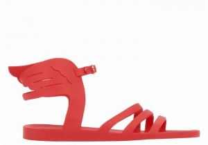 Women Ancient Greek Sandals Ikaria Ankle Strap Sandals Red | MYM6425VW