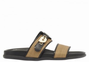 Women Ancient Greek Sandals Latria Slide Sandals Brown Black | QGZ1259ZC