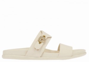 Women Ancient Greek Sandals Latria Slide Sandals White | KFU3261NF