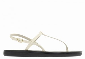 Women Ancient Greek Sandals Lito Flip Flop Back-Strap Sandals White | HTD3315NJ