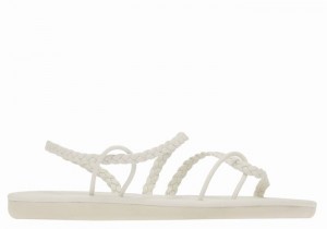 Women Ancient Greek Sandals Maya Braided Sandals White | VIR970PQ