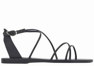 Women Ancient Greek Sandals Meloivia Ankle Strap Sandals Black | BLQ8829LT