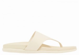 Women Ancient Greek Sandals Mera Footbed Flip Flops White | YOH3813EZ