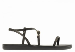 Women Ancient Greek Sandals Niove Back-Strap Sandals Black | VTD2175QS