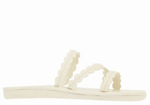 Women Ancient Greek Sandals Oceanis Slide Sandals White | AUM6718UQ