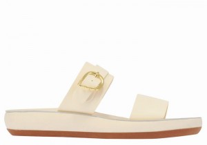 Women Ancient Greek Sandals Preveza Comfort Slide Sandals White | VBD9359ED