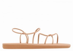 Women Ancient Greek Sandals Proorismos Back-Strap Sandals Beige | TGM4277MY