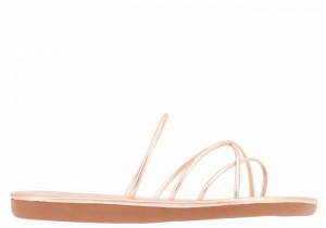 Women Ancient Greek Sandals Pu Slide Sandals Rose Gold | DMM6153NX