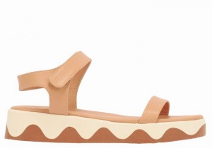 Women Ancient Greek Sandals Salamina Leather Platform Sandals Beige White | KOE296RR