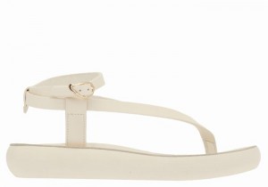 Women Ancient Greek Sandals Salomi Comfort Ankle Strap Sandals White | TLW5551KX