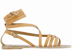 Women Ancient Greek Sandals Satira Leather Gladiator Sandals Beige | BWK9089XG