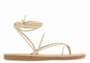 Women Ancient Greek Sandals String Gladiator Sandals Beige | BCJ3642HU