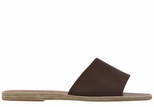 Women Ancient Greek Sandals Taygete Slide Sandals Coffee | RMD5524EF